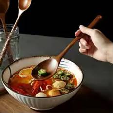 Korean Kitchen Cooking Wooden Spoon, Japanese Kitchen Utensils, Large Soup Spoon, Household Short Handled Rice Spoon, Soup Spoon