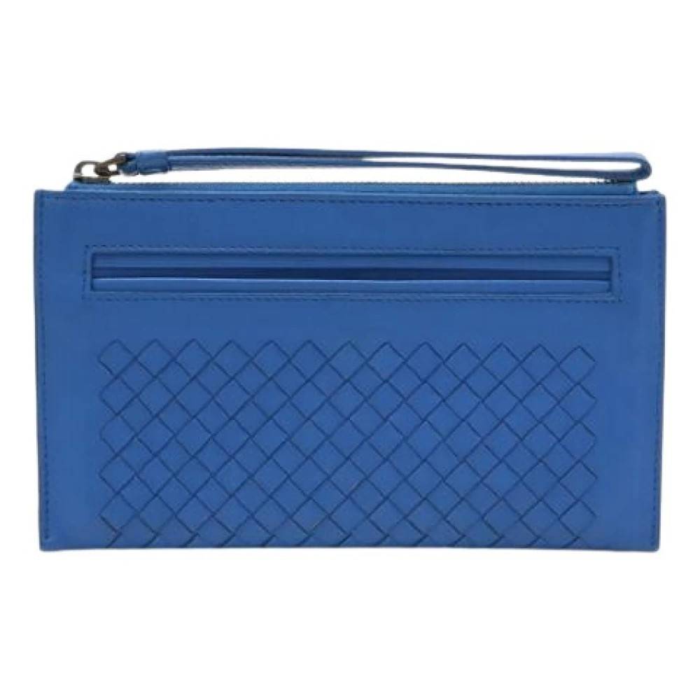 Bottega Veneta Vintage Pre-owned Intrecciato Clutch - Vintage - Dame - Blå - ONE SIZE - Læder