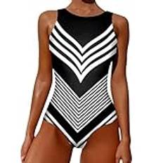 YJING Dam magkontroll baddräkt tonåring flickor baddräkt push up bikini monokini Shaping baddräkt med ben figurformande baddräkt vadderad badkläder baddräkt strandmode, Z01 vit, L