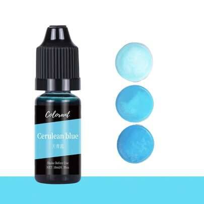 10 ml/flaska epoxihartspigment, 24 färger ljusfärg, gör-det-själv sojavax, bivax, tvålfärg, hantverksmaterial - Cerulean blå (En-Storlek)