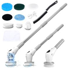 Elektrische Reinigungsbürste, Electric Spin Scrubber Elektrische Bürste mit 8 Bürstenköpfe, 3 einstellbare Geschwindigkeit,Led Anzeige Spin Scrubber für Tiefe reinigen von Fliesen,Küche,Auto,Glas,Bad