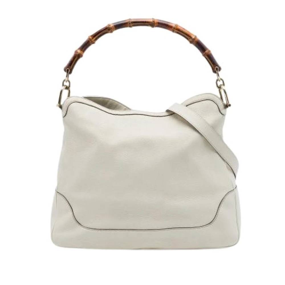 Gucci Vintage Pre-owned Bamboo Handle Satchel - Vintage - unisex - Hvid - ONE SIZE - Uld