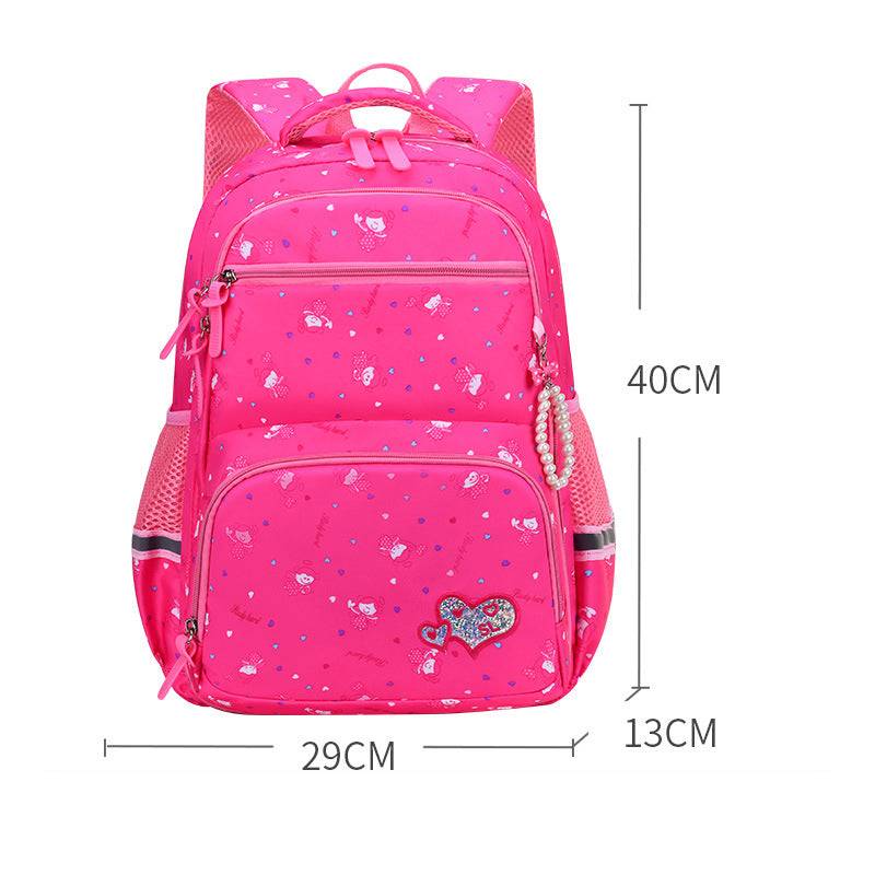 Fashion Cartoon Cute Princess Style Children Backpack - Rose Red / S