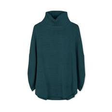 Sibin Linnebjerg Siff Strik Poncho - Petrol / S