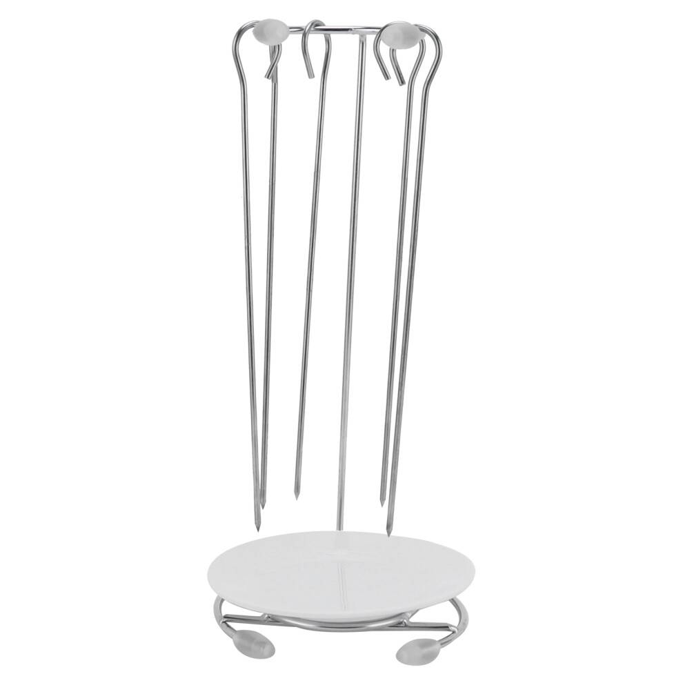 Rustfrit stål BBQ spydstativ Vertikal grillspydstativ til kebab Kebab grillværktøj Metal spydholder Genanvendelig ovnsikker madlavningstilbehør