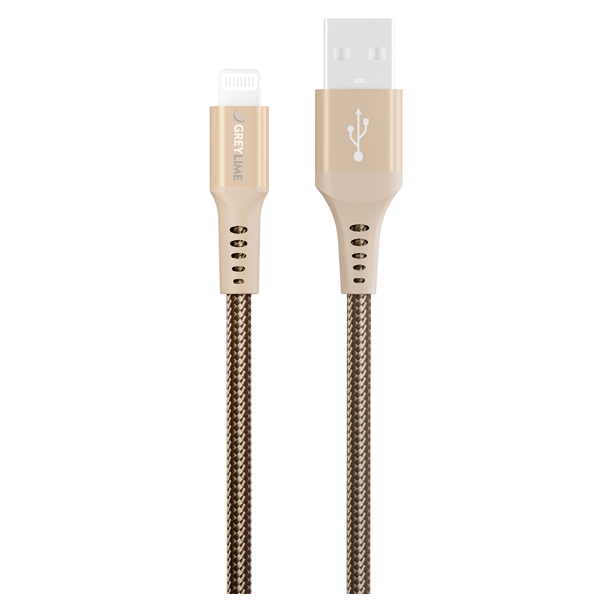 GreyLime Braided USB-A til MFi Lightning Kabel Beige, 0,5 m