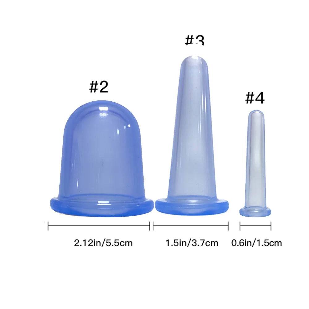 Silicone Vacuum Cupping Massage Jars Anti Cellulite - Blue-234