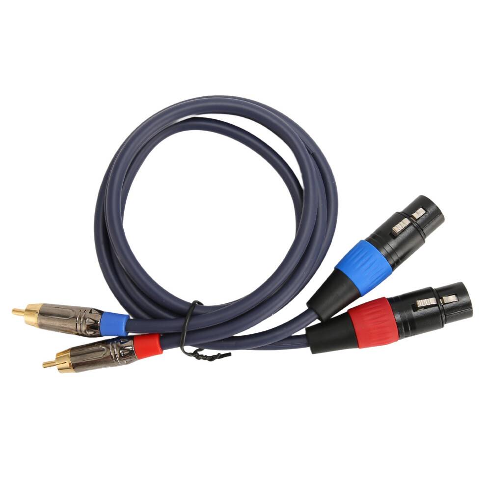 HiFi-lydkabel RCA til XLR, dobbelt XLR-hun til dobbelt RCA-han High Fidelity-lydkabel med 4N iltfri kobber til forstærker, mixer, mikrofon og komp.