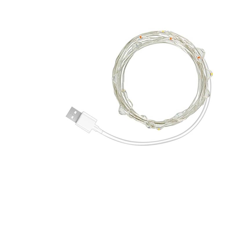 2m/5m/10m fotoklämma usb led ljusslingor fairy lights utomhus krans batteridriven juldekoration fest bröllopslampa - Usb 10m 100 lysdioder / Varm vit