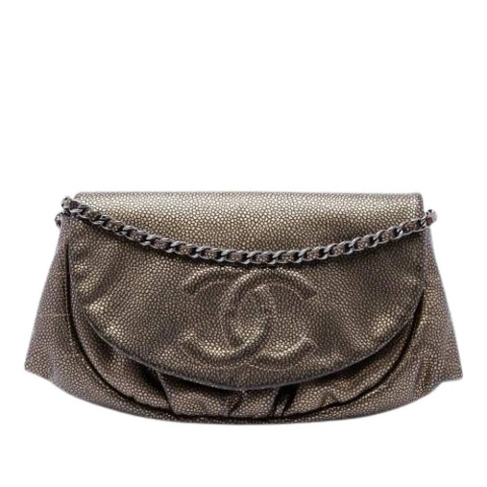 Chanel Vintage Pre-owned Vintage Crossbody Flap Bag - Vintage - Dame - Gul - ONE SIZE - Uld