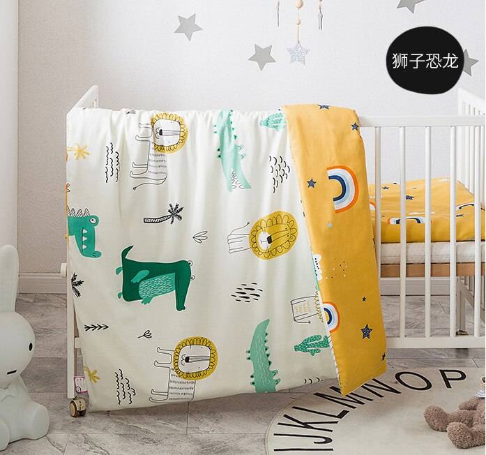 2 st baby sängkläder set 100% bomull spjälsäng sänglinne kit tecknat djur inkluderar örngott påslakan utan fyllnadsmedel