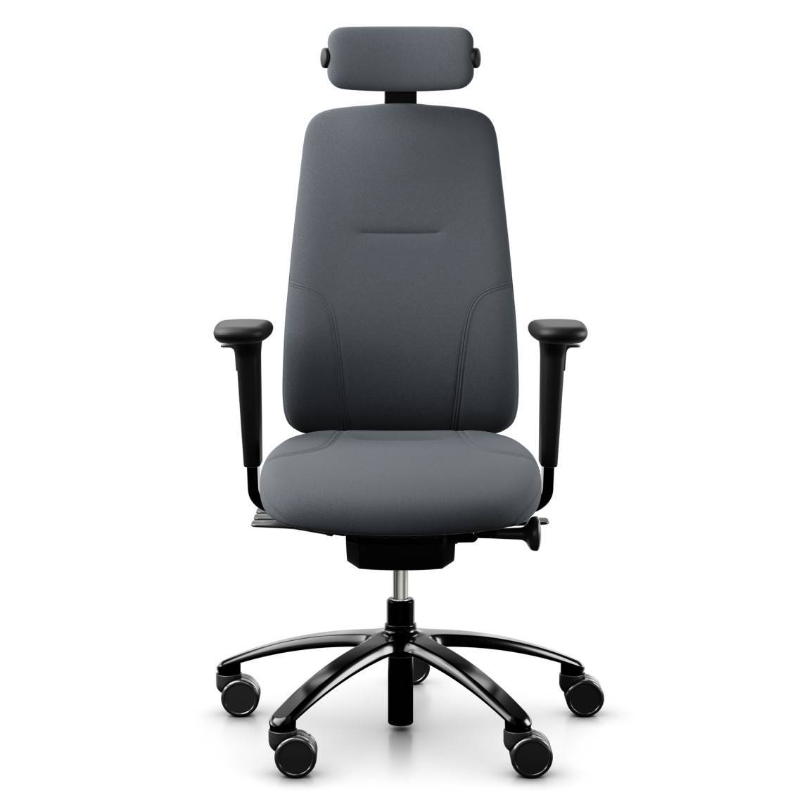 Ergonomisk kontorstol RH Logic 220, Stof Grey (Select SC60003), Nakkestøtte Ja, Armlæn Ja, Valg af hjul Hjul til bløde gulve.