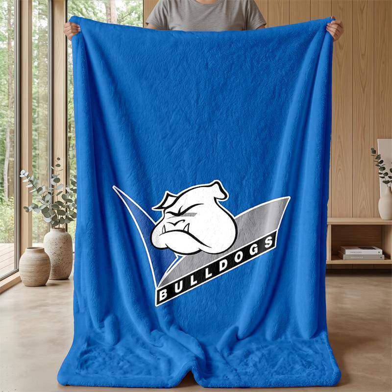 bulldogsPrinted Flannel Blanket Cozy Skin-Friendly Warm Throw for Couch Bed Indoor Daily Use