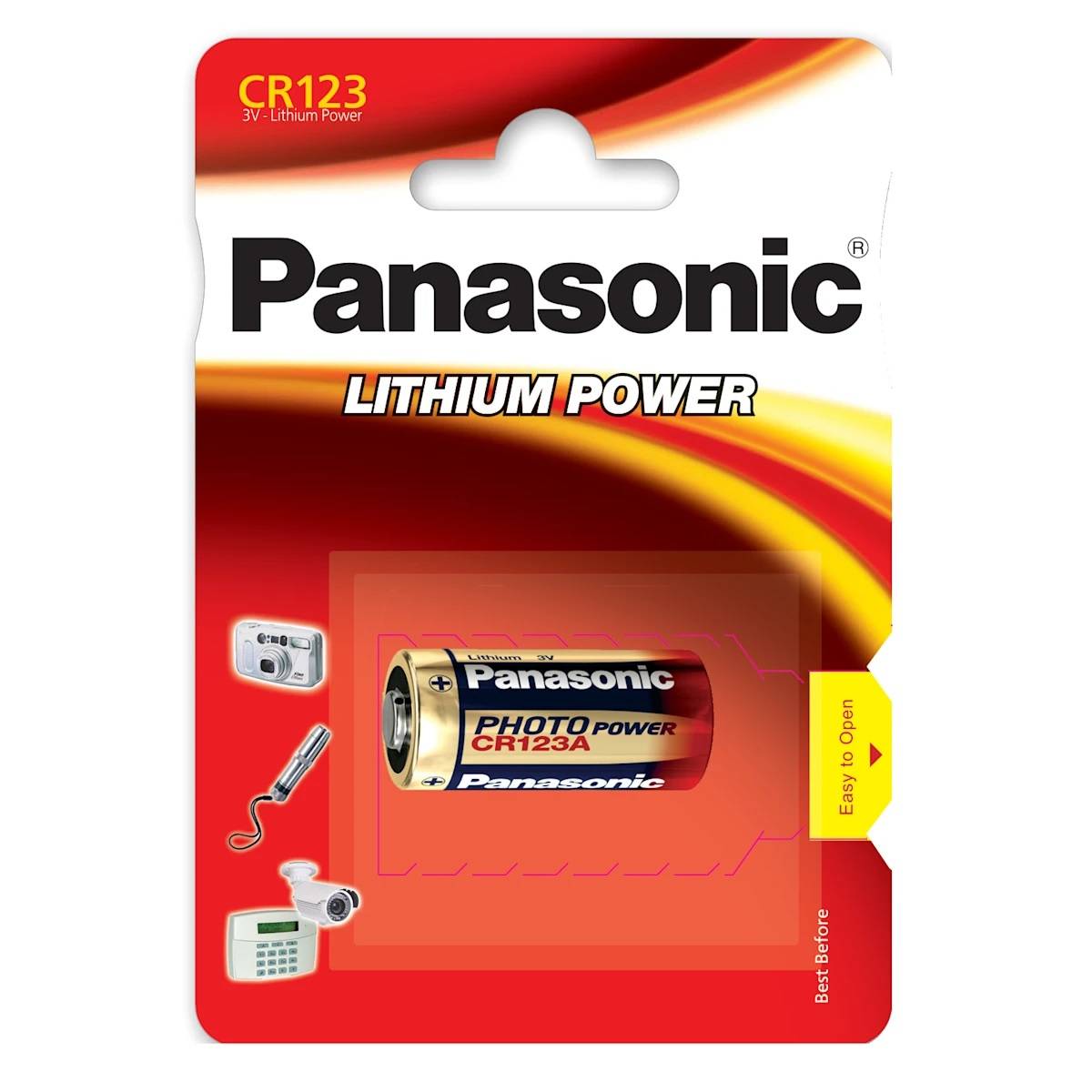 Panasonic CR123A Lithium Batteri 3V 1 blister