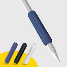 doodroo Silikone Grip til Apple Pencil 1 & 2 Gen. - 3-Pak - Sort / Hvid / Blå