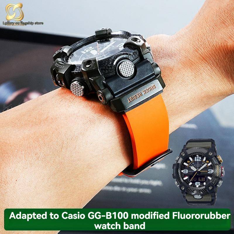 För Casio G-SHOCK GG-B100 Mudmaster 3:e gen Ersättningsarmband | Vattentätt Silikonband för Herrars Sportklocka Modell 5594 black