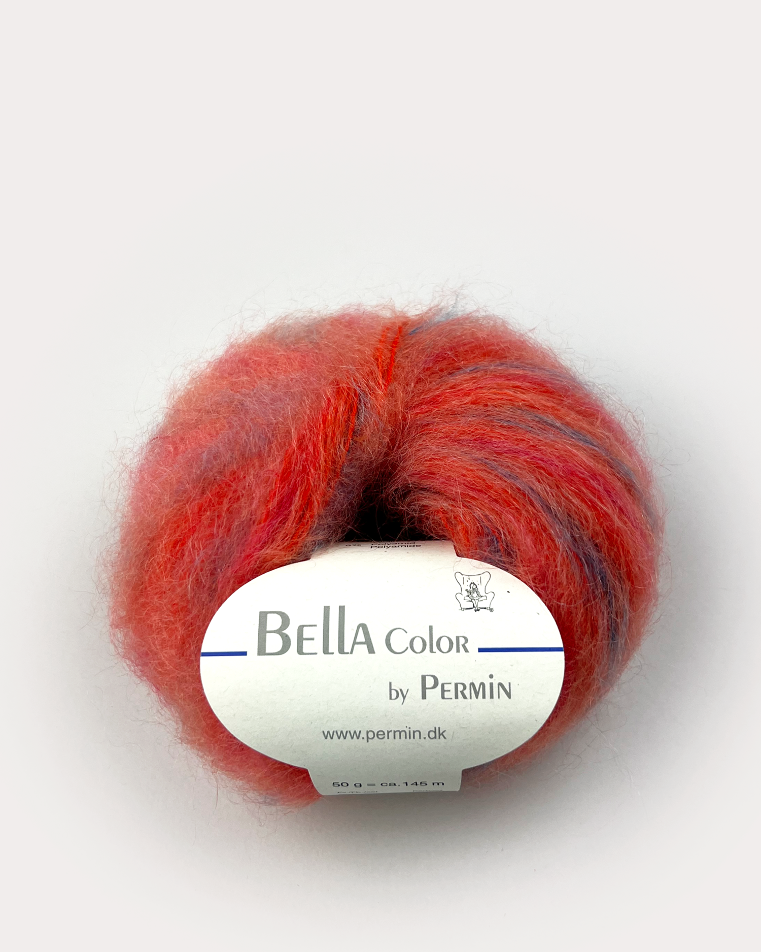 Bella Permin garn - Mohairgarn med ullgarn & polyamid - fv 883185 Color Coral