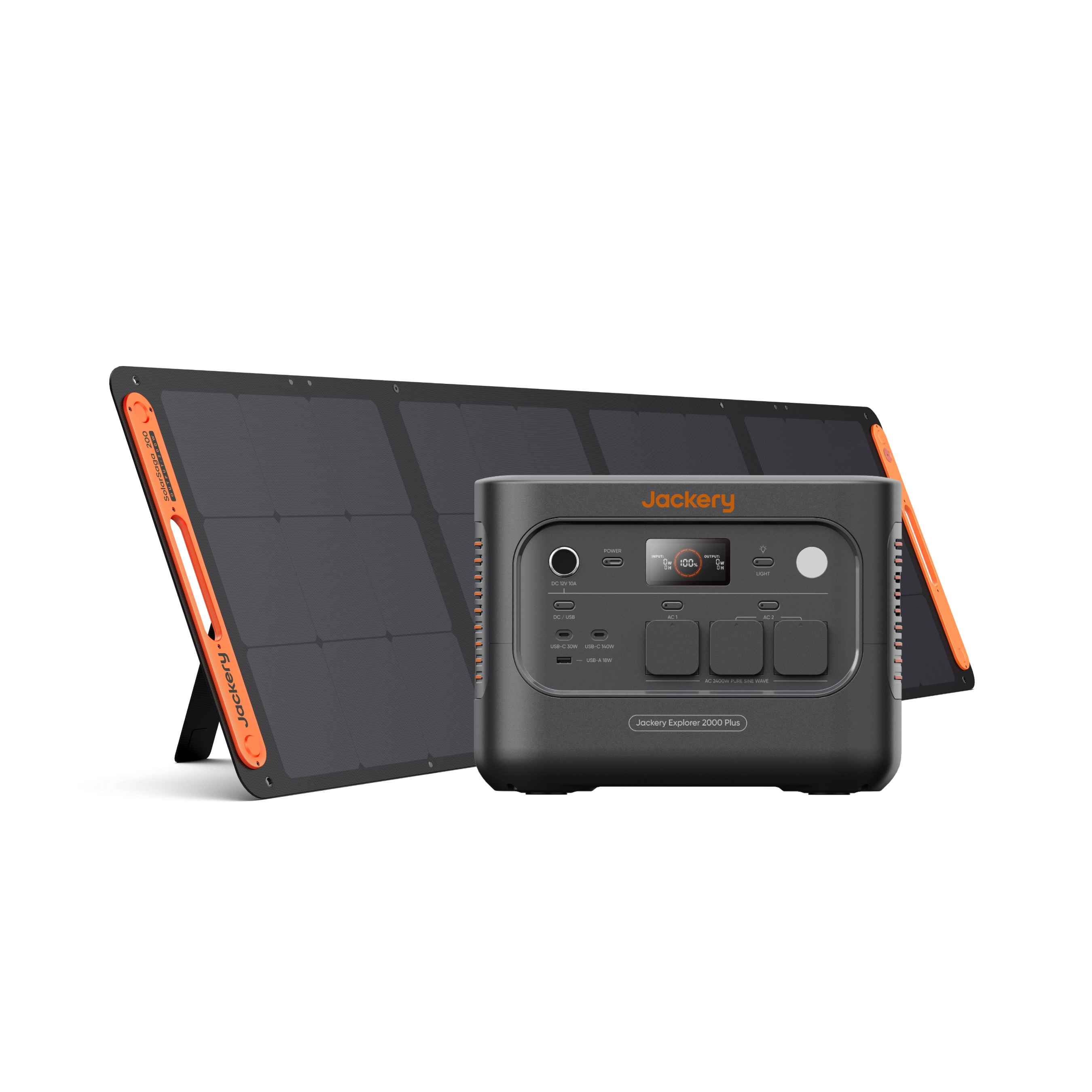 Jackery Explorer 2000 Plus v2 Portable Power Station - Explorer 2000 Plus v2 + 1 × SolarSaga 200 - EU Plugs