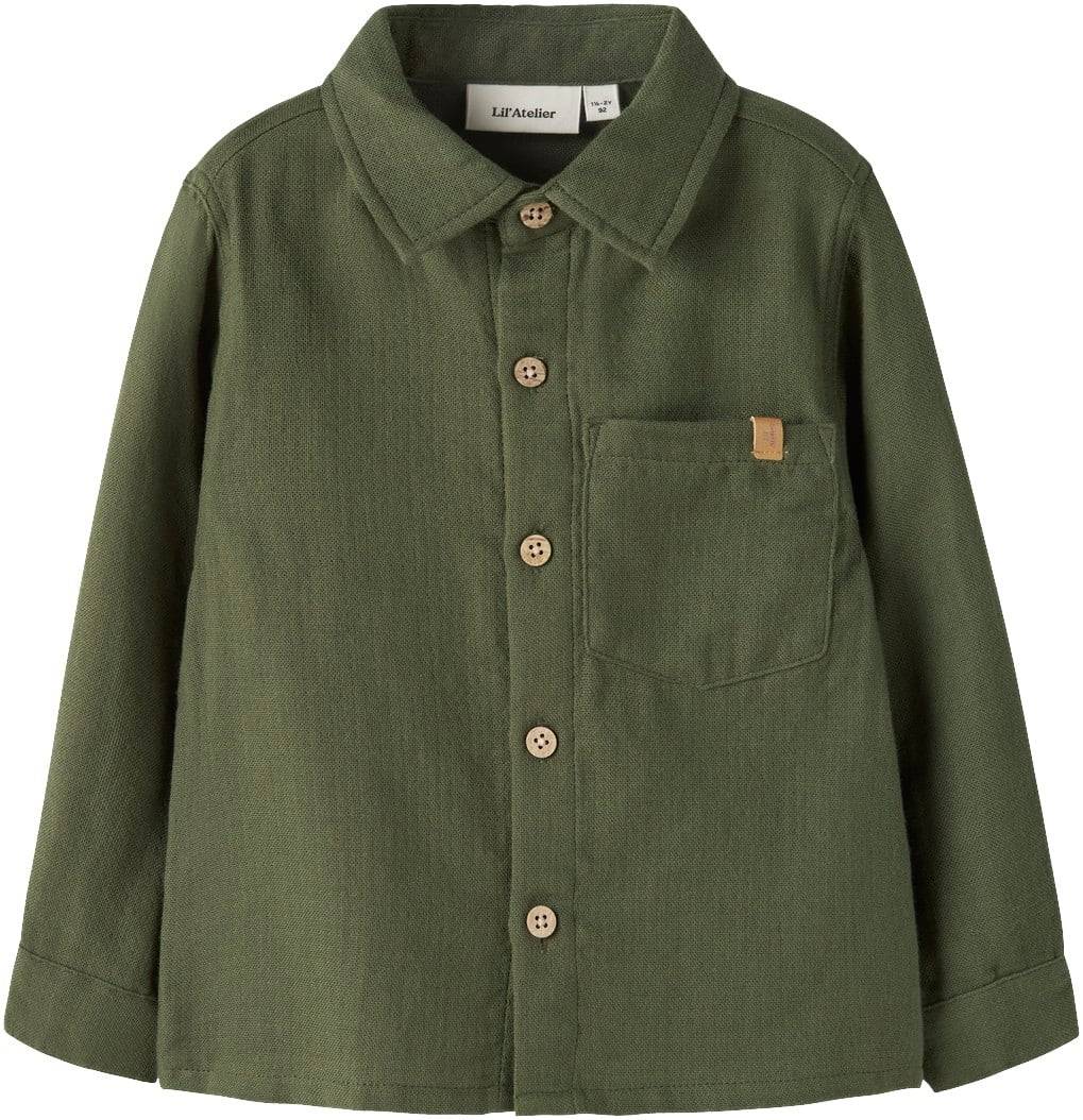 Lil' Atelier Nmmneppo LS Loose Shirt LIL Str 116 - Cypress Skjorter hos Magasin.