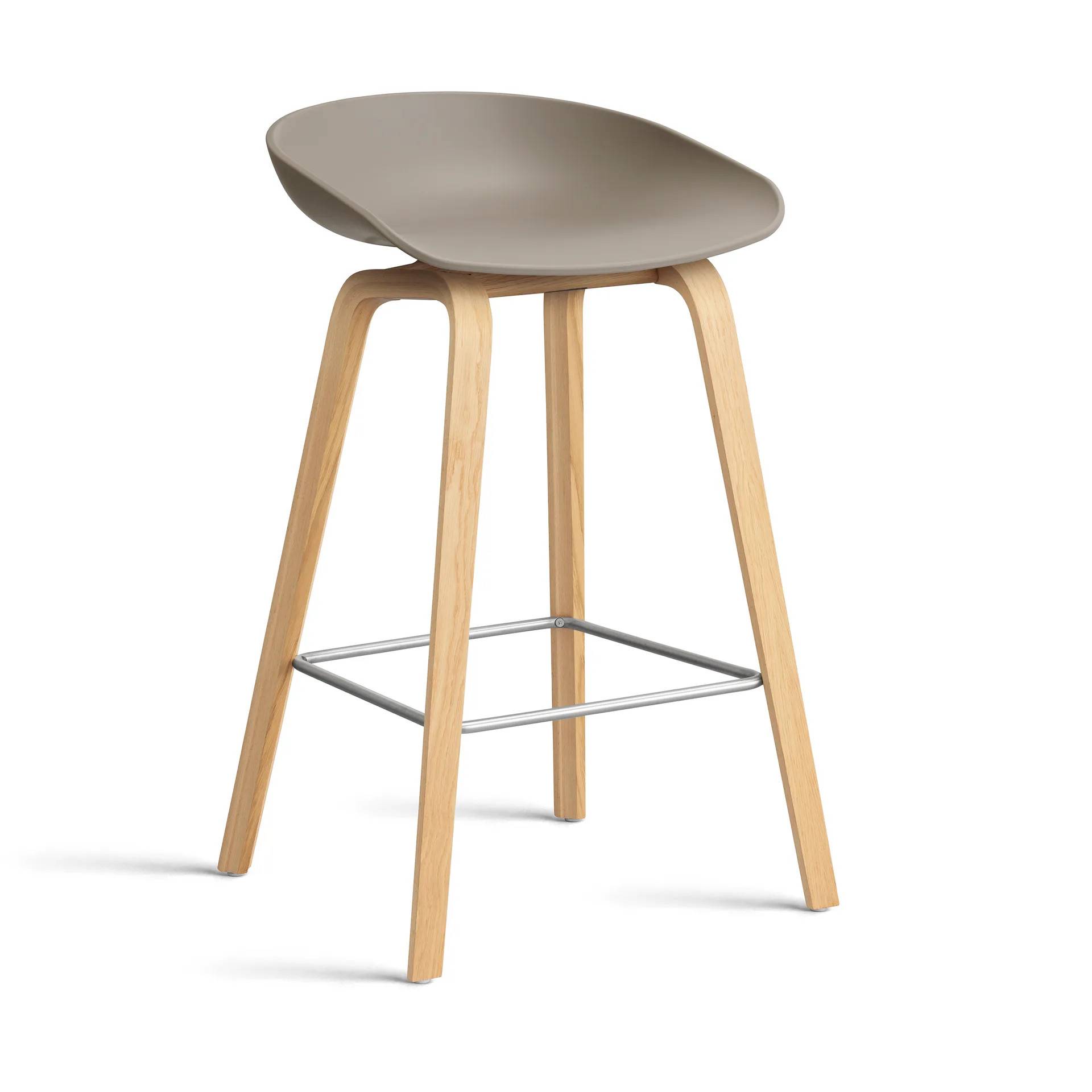 HAY About a Stool 32 Low barstol lackerat ekstativ 2.0 Khaki-rostfritt stålstöd - Grön