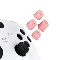 eXtremeRate Ersättning Custom ABXY Action Buttons för Xbox Series X & S Controller, Three-Tone Ljusröd & Klar med Ljusröd Klassiska Symboler A B X Y Keys för Xbox One S/X, Elite V1/V2 Controller