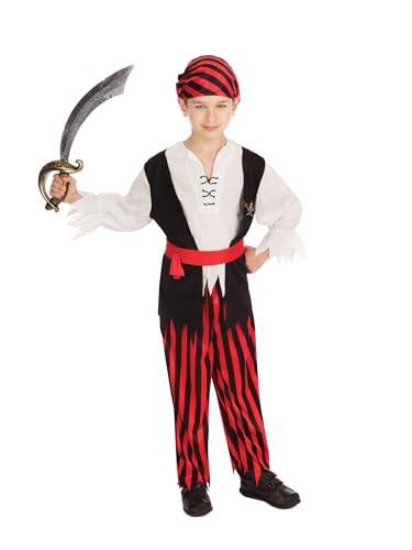 Fancy Me pojkar 4 stycken röd svart piratfest bokdag vecka halloween karneval kostym klänning outfit 4–12 år – 4–6 år