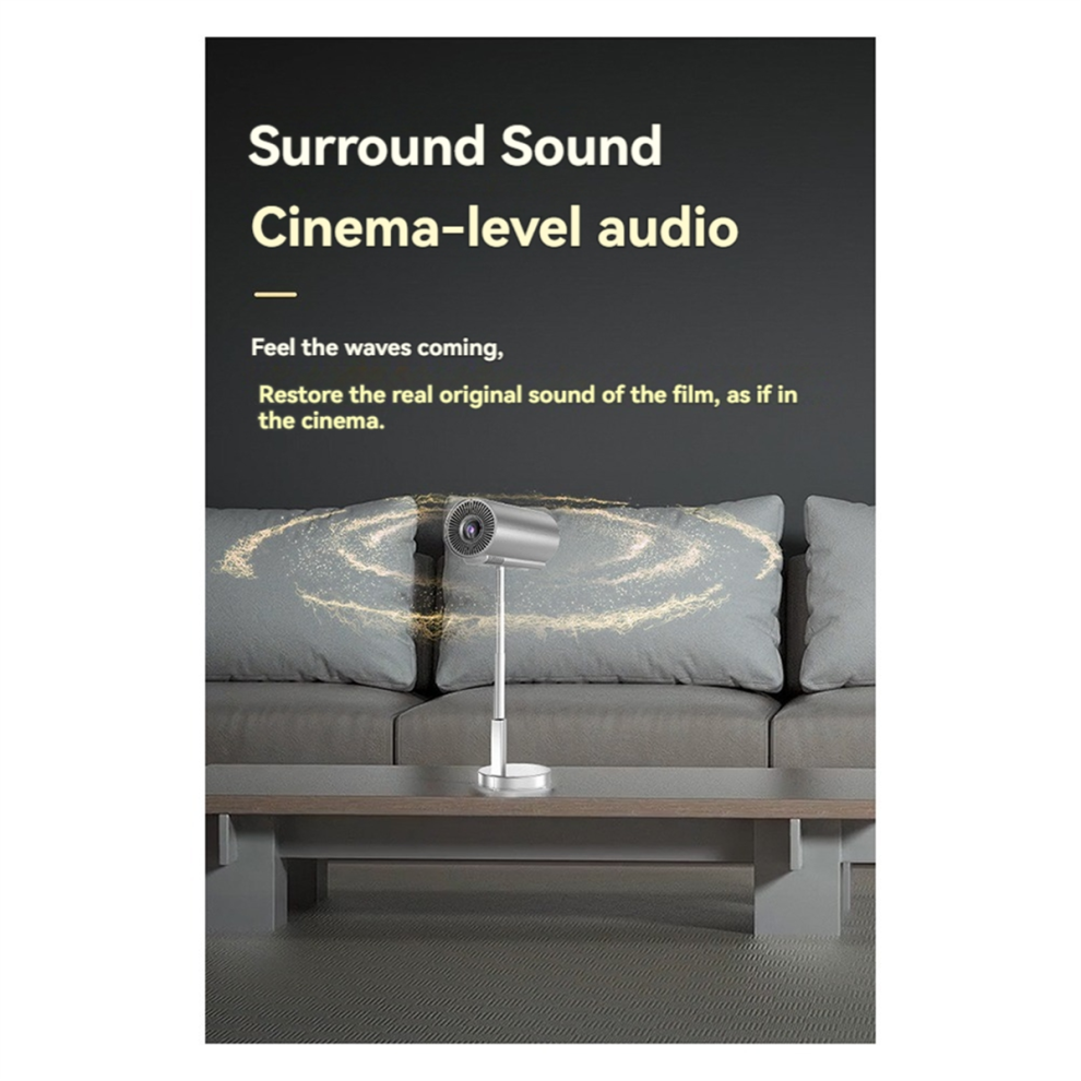 720p videoprojektor WiFi Bluetooth understøtter 4K 3D surround sound-port