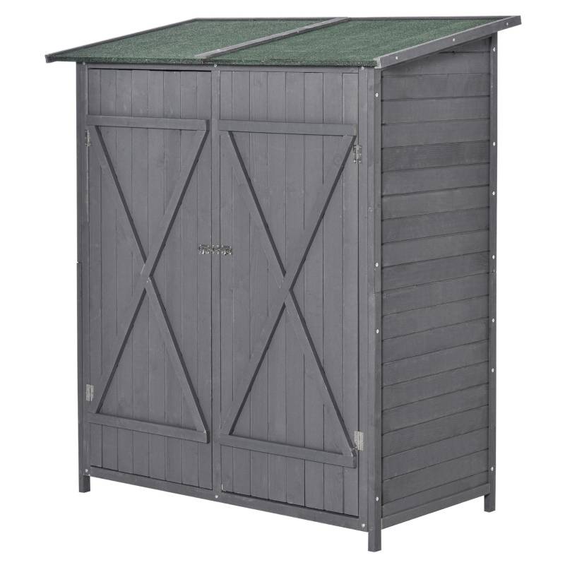 Trädgårdsskåp med 2 dörrar 139x75x160 cm
