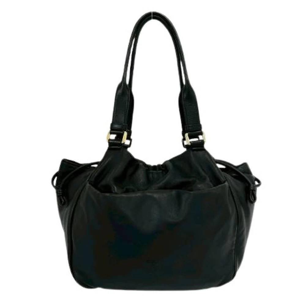 Loewe Pre-owned Pre-owned Anagram Logo Drawstring Bag - Vintage - Dame - Sort - ONE SIZE - Uld