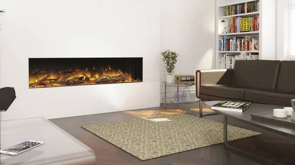 Flamerite Fires Glazer 1500 | 3-Sidet Elpejs til Indbygning med App | LED Pejs