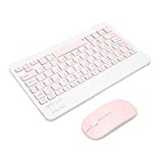 Modern Trådlöst Tangentbord och Mus Combo, Ergonomiskt Smalt och Kompakt Trådlöst Tangentbord Med Numeriskt Tangentbord för Bärbar Dator Macbook Air Apple Dator Pc Rosa och Blått (Rosa)