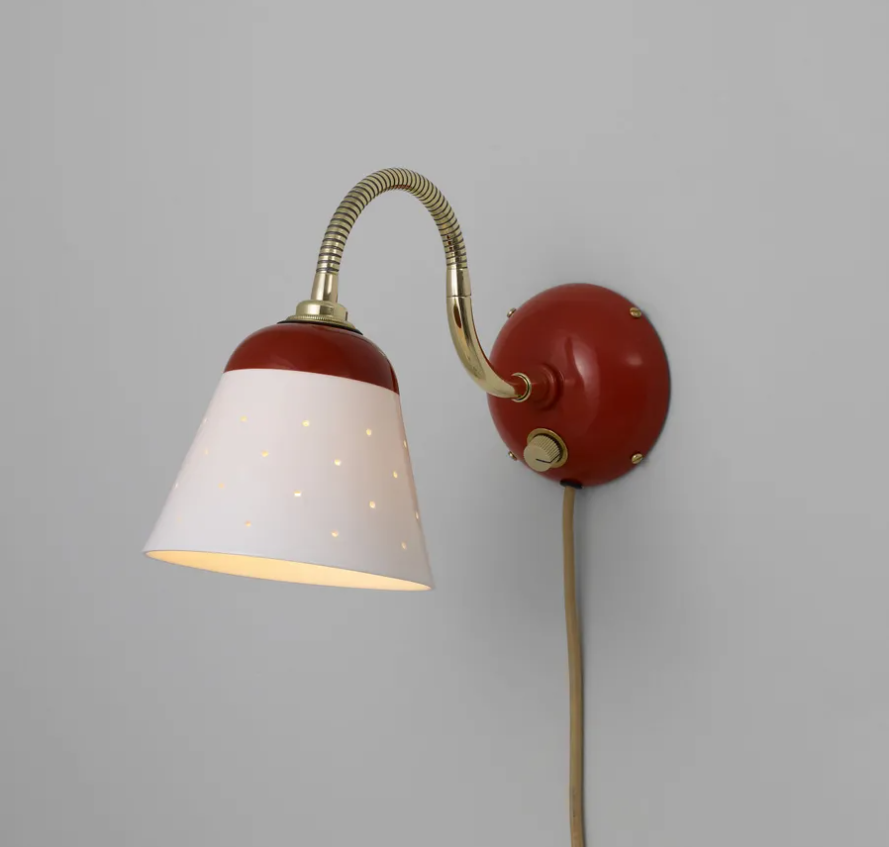 Alma væglampe Original BTC - Rød/uden afb. + 290 cm kabel