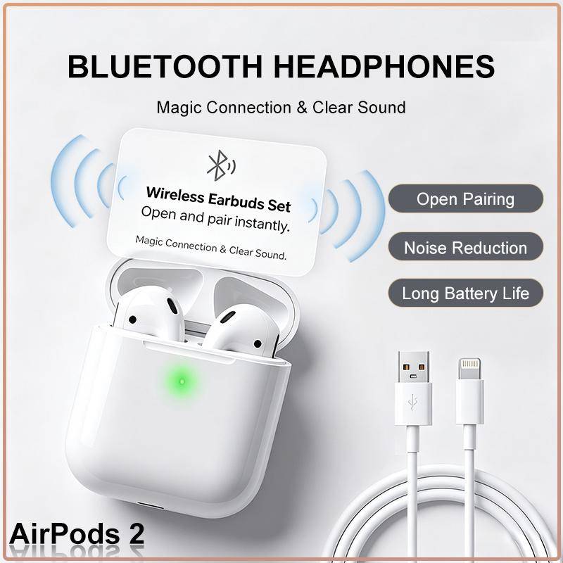 Apple 2:a generationens trådlösa Bluetooth-hörlurar Halvt in-ear-design Bluetooth 5.3-chip Lång batteritid Dubbla mikrofoner HD-samtal Hela dagen-komf
