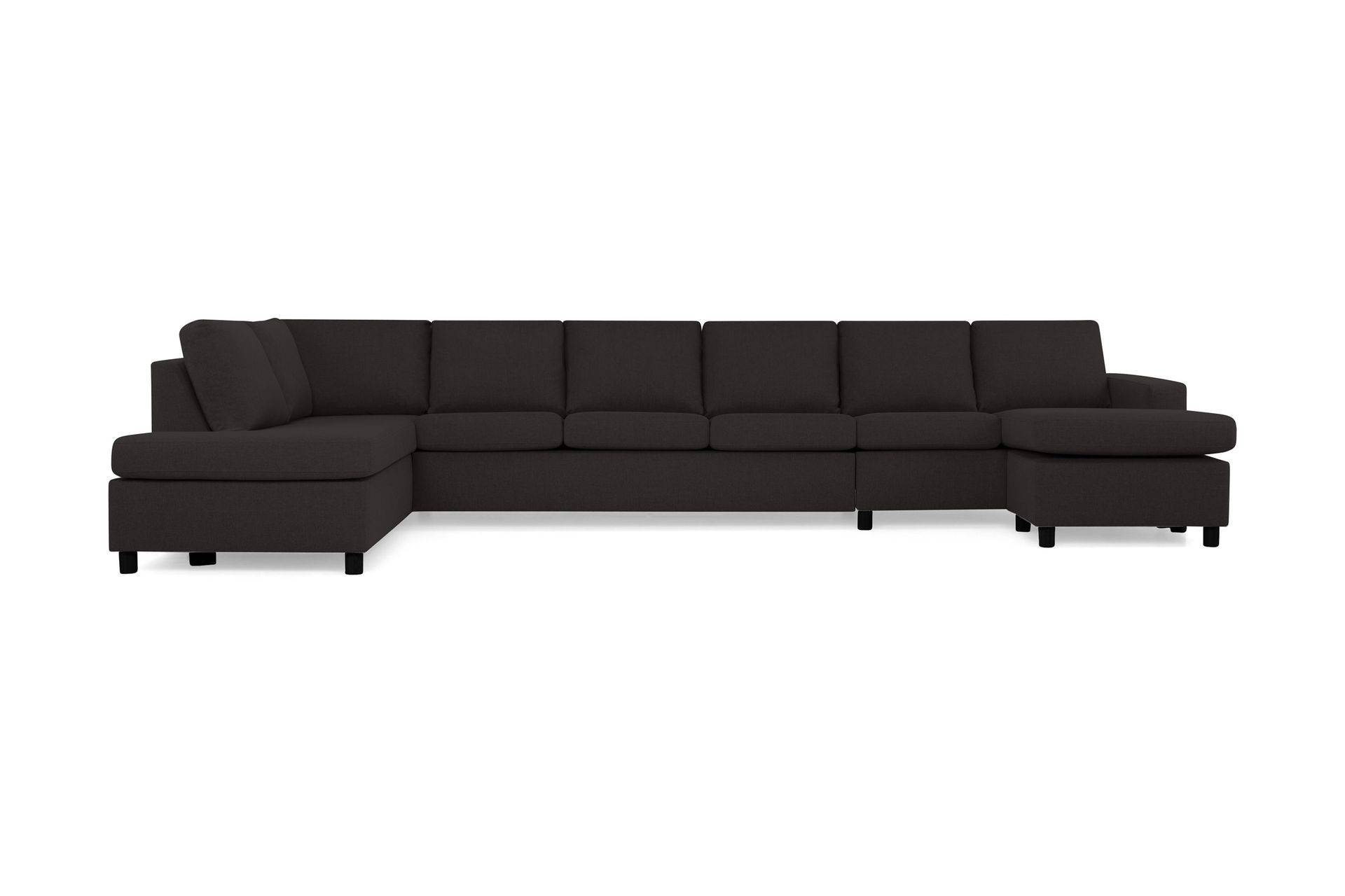 Crazy 6-sits Vänstervänd U-formad XX-Large Soffa med Divan och Schäslong i Tyg - Antracit U-soffa Grå Basic Home