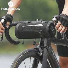 ROCKBROS styrväska, cykelmobilhållare, multifunktionell cykelväska, ramväska, sadelväska för mountainbikes, racercyklar, elcyklar ca 2 L, svart