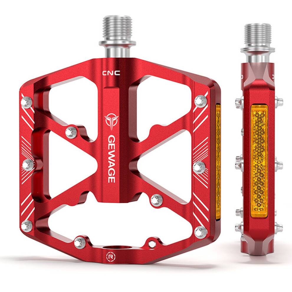 Cykeltillid: Reflekser, forseglede lejer, skridsikre pedaler med bred platform til MTB, landevej og elcykler (9/16 tommer)