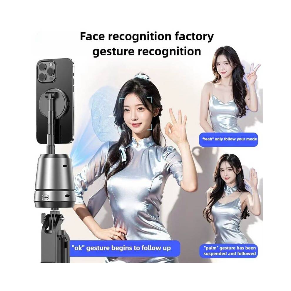 Auto Face Tracking Gimbal Stabilizer Magnetic Phone Charger Stand 360 Rotating Phone Holder for Video Live Recording