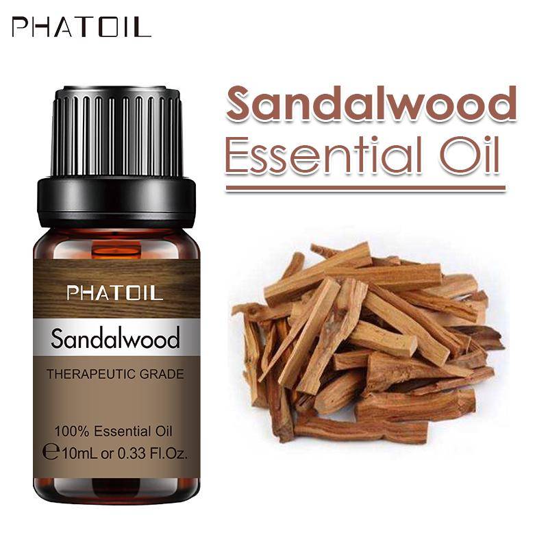 PHATOIL 5ml/10ml/15ml/30ml/100ml Sandelträ Pure Plant Extrat eterisk olja Rena luften Baktericid Kropp Avlasta vattenlöslig olja