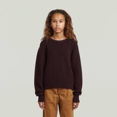 Girls Cropped Crew Knit - Brown - girls - 152
