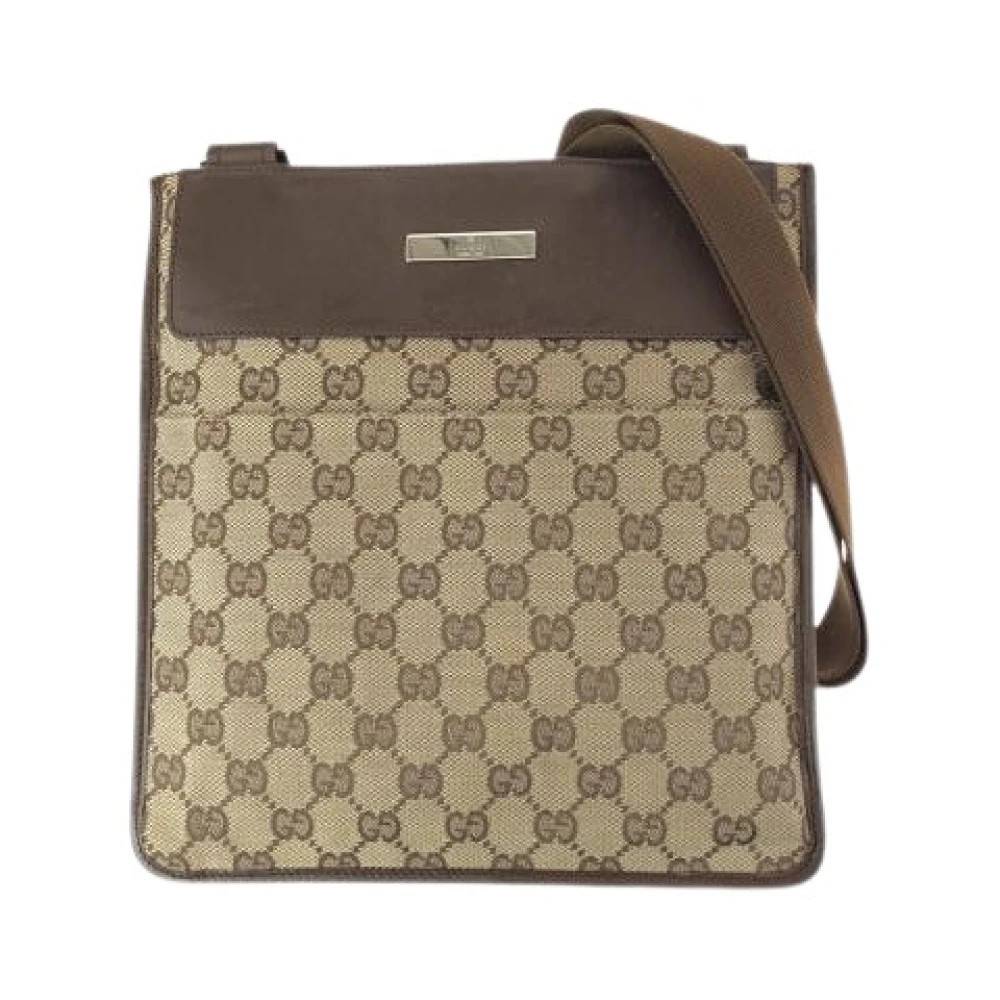 Gucci Vintage Pre-owned GG Canvas Læder Skuldertaske - Vintage - Dame - Beige - ONE SIZE - Uld