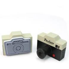 Härlig 2 modell korea trä retro kamera gummistämpel tätning grå & brun gör-det-själv scrapbooking stämpla stämplar konst hantverk - Grå