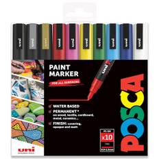 Posca PC-3M Paint Marker Kunststifte - 0,9-1,3 mm - 10 Stück - Essential Set in Brieftaschen-Verpackung, mehrfarbig