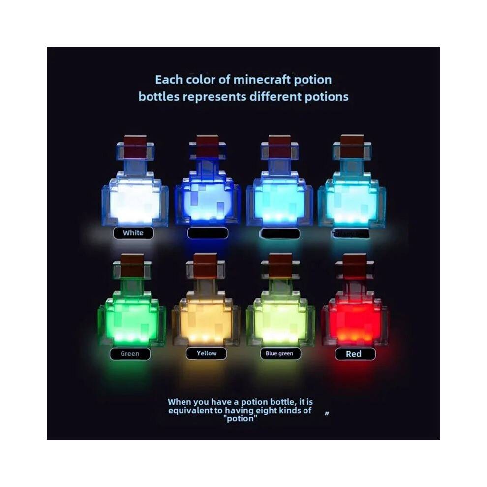 For MC Game Night Light LED Rechargeable Color-Changing Bottle Toy Atmosphere Decoration Night Light Children'S Game,A