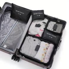 TEMU 6pcs Travel Organizer Set For Luggage - Versatile Packing Cubes With Mesh Compartments, Ideal For Clothes, Shoes & Camping Gear, Polyester Storage Bags, Packing Cube Organizer, Stuff Sacks
