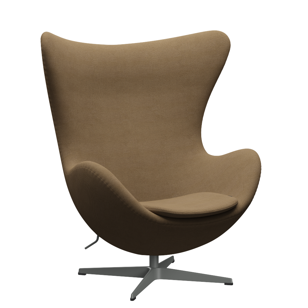 3316 Ægget loungestol, stel i silver grey af Arne Jacobsen Hallingdal - 224 Light Brown - Jacobsen Plus