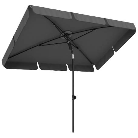 Rektangulärt Balkongparasoll Grå 183 x 122 x 222 cm Metall