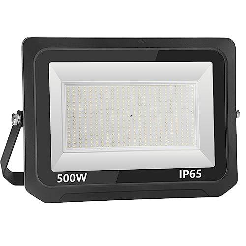 500W LED Strahler Außen, IP65 Wasserdicht Außenstrahler LED Fluter 30000LM Scheinwerfer Flutlicht, Aussenstrahler für Hinterhof, Garten, Werkstatt, Hof, Auffahrt, Türen, Garage, Flur(Kaltweiß, X1)