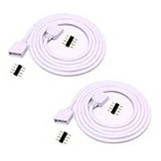 LITAELEK 2 st 2,5 m RGB LED-remsa förlängningskabel 4-polig LED-band förlängningskabel RGB 5050 3528 2835 LED Strip Extension Cord LED Stripe Extension Cable LED-kontakt kontakt, vit