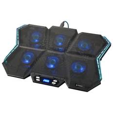 Ohm Electric PCGEAR Laptop Cooler 6 Fans CPU Fan CPU Cooler Laptop Cooler Laptop Stand Laptop Stand Cooling Quiet OHM Black PC-SCRGB-K 01-0045