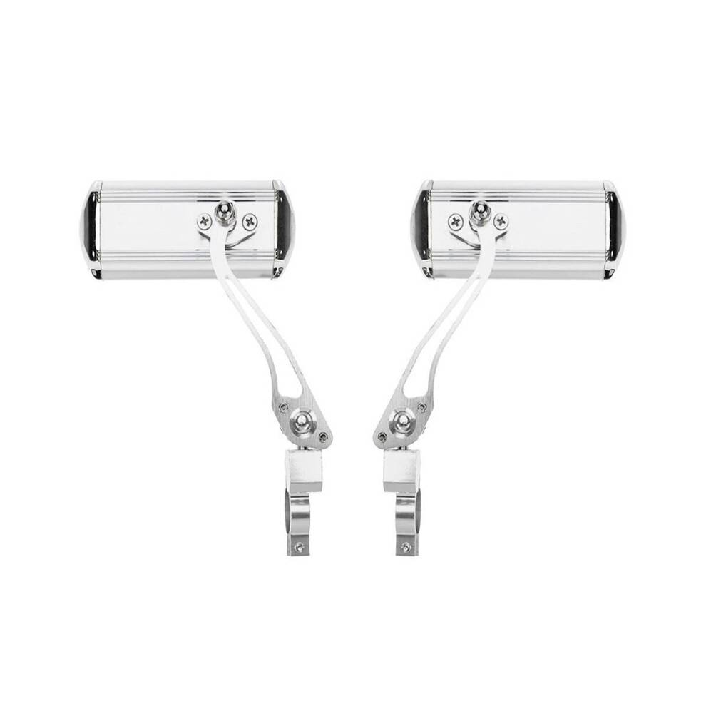 Silver 1 Pair Aluminum Bike Mirror, Universal Handlebar Adjustable Rearview Bicycle Mirror, Safety Mirror for MTB, Road, Dirt,Electric Bike, Bike